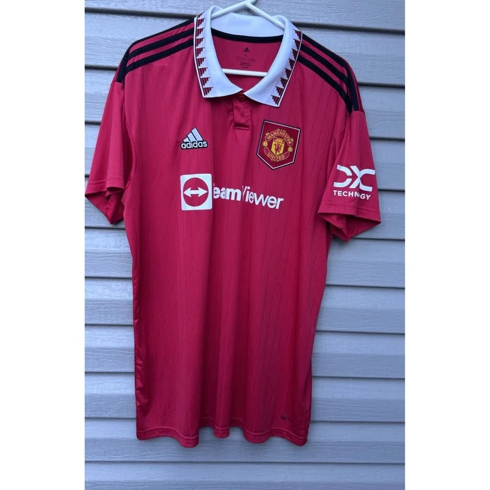 Manchester United Adidas AeroReady Home Jersey Mens L Cristiano Ronaldo 2022 EUC